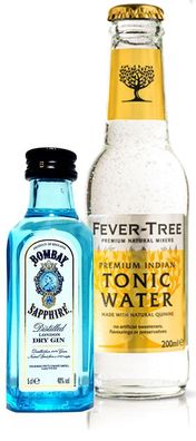 Gin Tonic Probierset - Bombay Sapphire London Dry Gin 50ml (40% Vol) + Fever-Tr