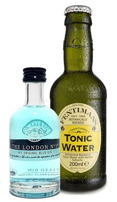 Gin Tonic Probierset - The London N1 Blue Gin 50ml (47% Vol) + Fentimans Tonic