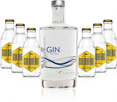 Gin Tonic Set - Organic Gin 0,7l 700ml (40% Vol) + 6x Goldberg Tonic Water 200m