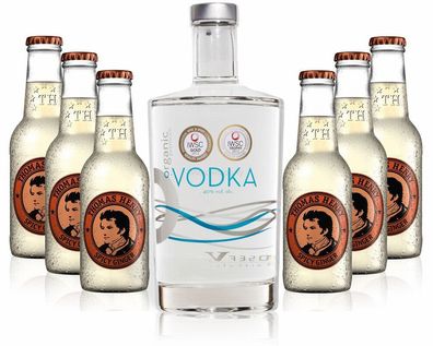 Moscow Mule Set - Organic Vodka 0,7l 700ml (40% Vol) + 6x Thomas Henry Spicy Gi
