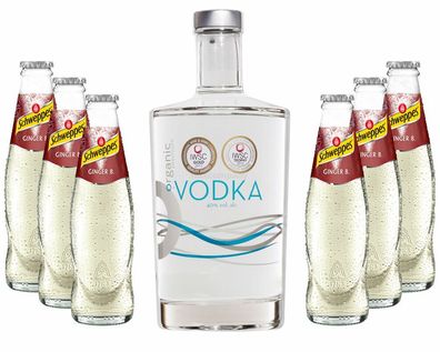 Moscow Mule Set - Organic Vodka 0,7l 700ml (40% Vol) + 6x Schweppes Ginger Beer