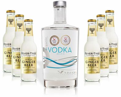 Moscow Mule Set - Organic Vodka 0,7l 700ml (40% Vol) + 6x Fever Tree Ginger Bee