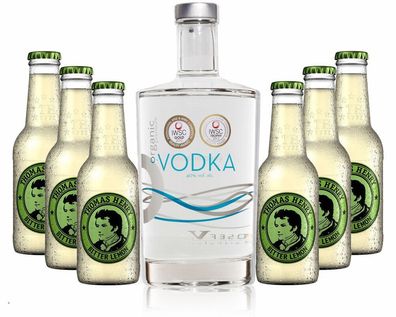 Vodka Lemon Set - Organic Vodka 0,7l 700ml (40% Vol) + 6x Thomas Henry Bitter L