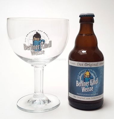 Berliner Kindl Weisse Bier 0,33L (3% Vol) + Pokalglas 0,3L - Inkl. Pfand MEHRWE