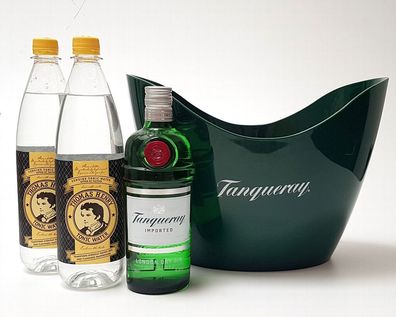 Gin Tonic Set - Tanqueray London dry Gin 0,7l 700ml (47,3% Vol) + 2x Thomas Hen