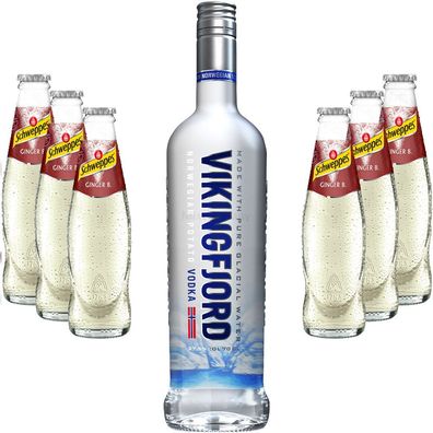 Moscow Mule Set - Vikingfjord Vodka 0,7l 700ml (37,5% Vol) + 6x Schweppes Ginge