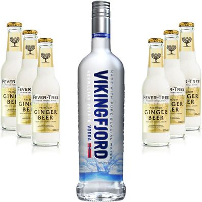 Moscow Mule Set - Vikingfjord Vodka 0,7l 700ml (37,5% Vol) + 6x Fever Tree Ging