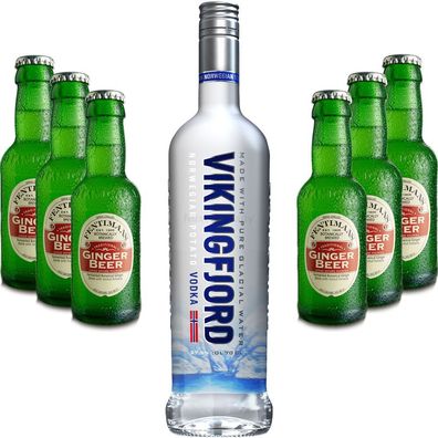 Moscow Mule Set - Vikingfjord Vodka 0,7l 700ml (37,5% Vol) + 6x Fentimans Ginge