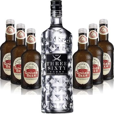 Moscow Mule Set - Three Sixty Vodka 0,7l 700ml (37,5% Vol) + 6x Fentimans Tradi