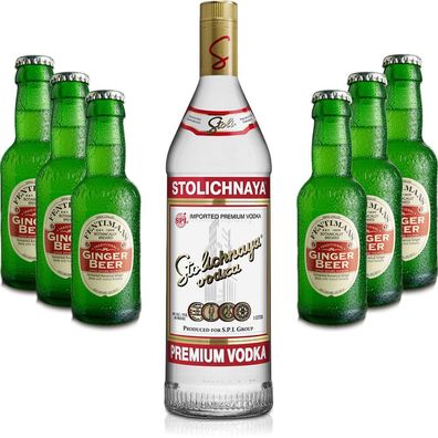 Moscow Mule Set - Stolichnaya Vodka 1L (40% Vol) + 6x Fentimans Ginger Beer 200