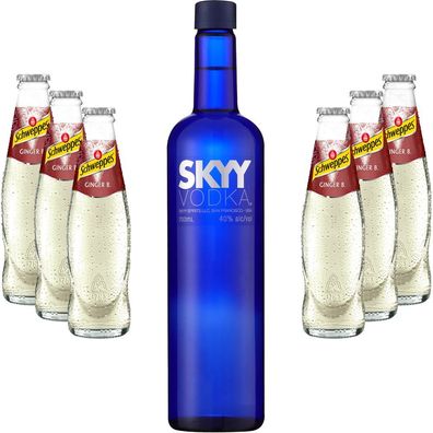 Moscow Mule Set - Skyy Vodka 0,7l 700ml (40% Vol) + 6x Schweppes Ginger Beer 20