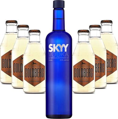 Moscow Mule Set - Skyy Vodka 0,7l 700ml (40% Vol) + 6x Goldberg Intense Ginger