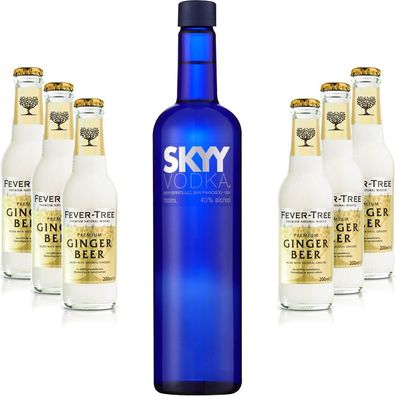 Moscow Mule Set - Skyy Vodka 0,7l 700ml (40% Vol) + 6x Fever Tree Ginger Beer 2