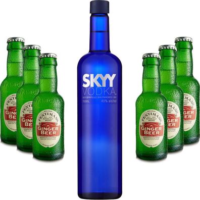 Moscow Mule Set - Skyy Vodka 0,7l 700ml (40% Vol) + 6x Fentimans Ginger Beer 20