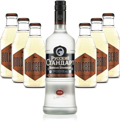 Moscow Mule Set - Russian Standard Vodka 0,7l 700ml (40% Vol) + 6x Goldberg Int