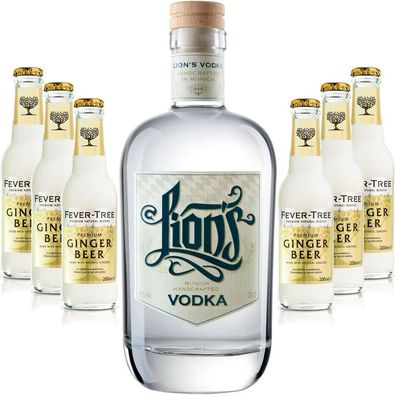 Moscow Mule Set - Lions Vodka 0,7l 700ml (42% Vol) + 6x Fever Tree Ginger Beer