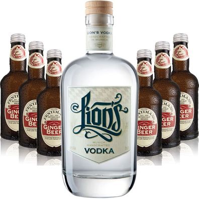 Moscow Mule Set - Lions Vodka 0,7l 700ml (42% Vol) + 6x Fentimans Traditional G