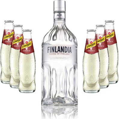 Moscow Mule Set - Finlandia Vodka 1L (40% Vol) + 6x Schweppes Ginger Beer 200ml