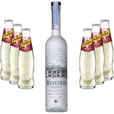 Moscow Mule Set - Belvedere Vodka 0,7l 700ml (40% Vol) + 6x Schweppes Ginger Be