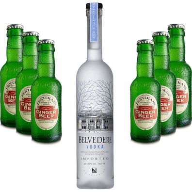 Moscow Mule Set - Belvedere Vodka 0,7l 700ml (40% Vol) + 6x Fentimans Ginger Be