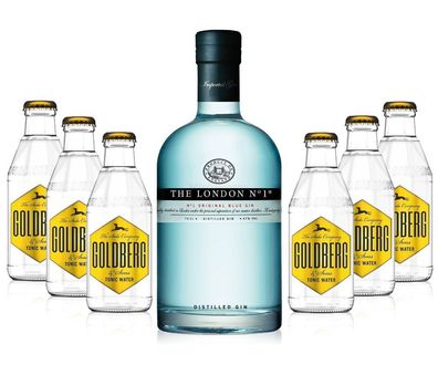 Gin Tonic Set - The London N1 Blue Gin 0,7l 700ml (47% Vol) + 6x Goldberg Tonic