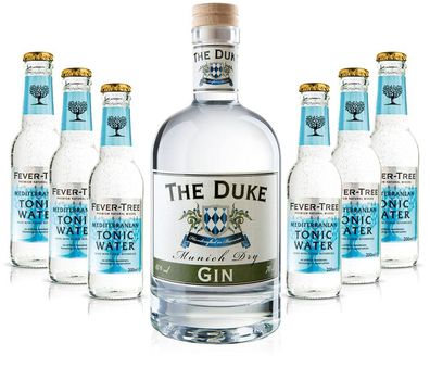 Gin Tonic Set - The Duke Munich Dry Gin 0,7l 700ml (45% Vol) + 6x Fever Tree Me