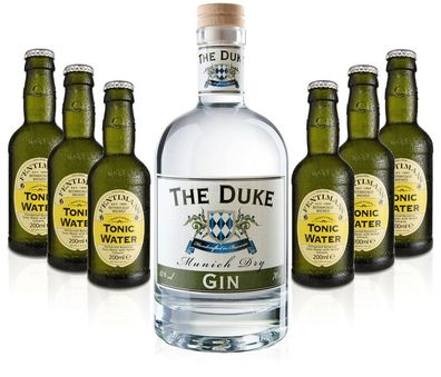Gin Tonic Set - The Duke Munich Dry Gin 0,7l 700ml (45% Vol) + 6x Fentimans Ton