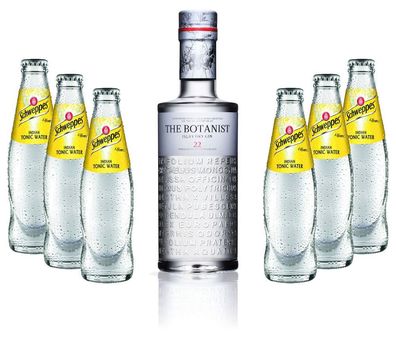 Gin Tonic Set - The Botanist Islay Dry Gin 0,7l 700ml (46% Vol) + 6x Schweppes