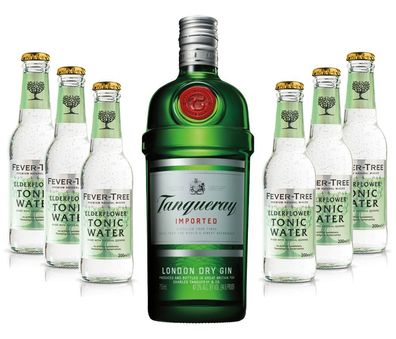 Gin Tonic Set - Tanqueray London Dry Gin 0,7l 700ml (47,3% Vol) + 6x Fever Tree