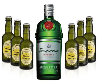 Gin Tonic Set - Tanqueray London Dry Gin 0,7l 700ml (47,3% Vol) + 6x Fentimans