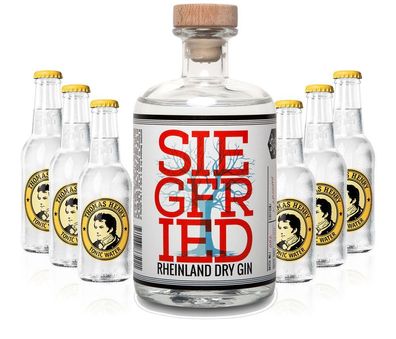 Gin Tonic Set - Siegfried Rheinland Gin 0,5l (41% Vol) + 6x Thomas Henry Tonic