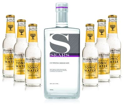Gin Tonic Set - Sears Cutting Edge Gin 0,7l 700ml (44% Vol) + 6x Fever Tree Ton