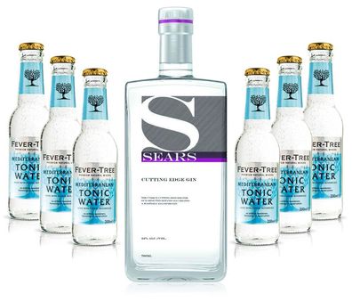 Gin Tonic Set - Sears Cutting Edge Gin 0,7l 700ml (44% Vol) + 6x Fever Tree Med