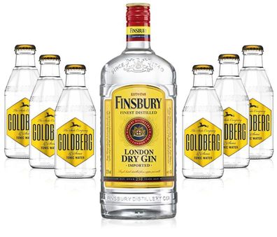 Gin Tonic Set - Finsbury London Dry Gin 0,7l 700ml (37,5% Vol) + 6x Goldberg To