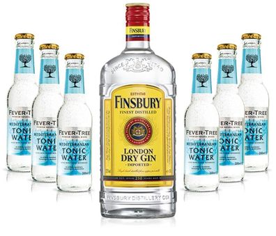 Gin Tonic Set - Finsbury London Dry Gin 0,7l 700ml (37,5% Vol) + 6x Fever Tree