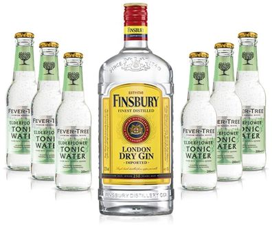 Gin Tonic Set - Finsbury London Dry Gin 0,7l 700ml (37,5% Vol) + 6x Fever Tree