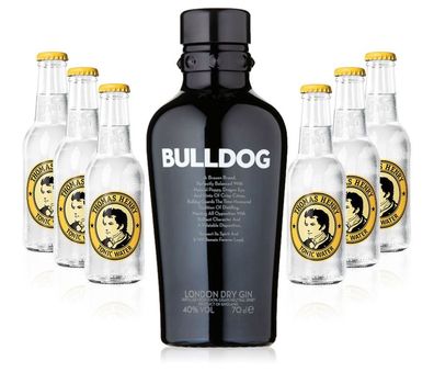 Gin Tonic Set - Bulldog Gin 0,7l 700ml (40% Vol) + 6x Thomas Henry Tonic Water