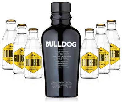 Gin Tonic Set - Bulldog Gin 0,7l 700ml (40% Vol) + 6x Goldberg Tonic Water 200m