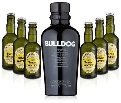Gin Tonic Set - Bulldog Gin 0,7l 700ml (40% Vol) + 6x Fentimans Tonic Water 200