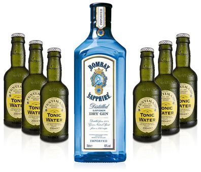 Gin Tonic Set - Bombay Sapphire 0,7l 700ml (40% Vol) + 6x Fentimans Tonic Water