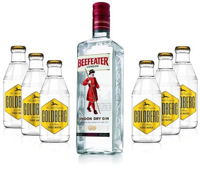 Gin Tonic Set - Beefeater Dry Gin 0,7l 700ml (47% Vol) + 6x Goldberg Tonic Wate