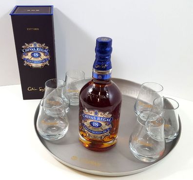 Chivas Set - Chivas Regal 18 Jahre Scotch Whisky 0,7l 700ml (40% Vol) + 6x Tumb