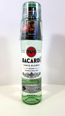 Bacardi Carta Blance Rum 0,7l 700ml (37,5% Vol) + Cocktail Glas