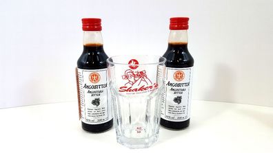 Angostura Set ? 2X Angostura BITTER je 200ml (48% Vol) + Carpi Glas geeicht 4cl