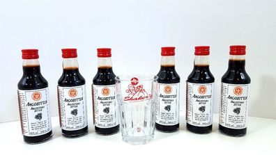 Angostura Set ? 6X Angostura BITTER je 200ml (48% Vol) + Carpi. Glas geeicht 4c