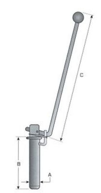 Einhand-Sicherungsbolzen Kupplungsbolzen mit Knauf Grifflänge 350 mm