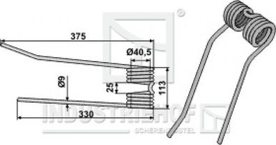 Federzinken Heuwenderzinken Kreiselheuerzinken recht zu PZ-Zweegers UH241 KK350