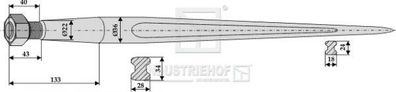 Fronladerzinken 181000 Länge 1000 mm Gewinde M22 x 1.5 mm / Profil Doppel - T