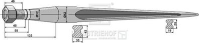 Fronladerzinken Länge 900 mm Gewinde M28 x 1.5 Profil Doppel - T 33/43 mm