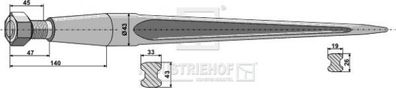 Frontladerzinken Länge 810 mm / Gewinde 28x1.5 / Profil - Doppel - T 33 / 43 mm